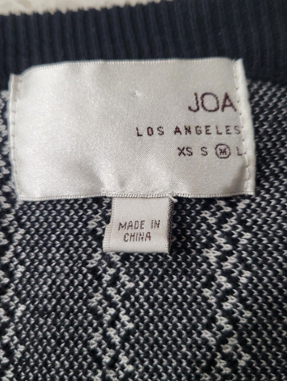 J.O.A. 100% Cotton Black & White Knit Fit-and-Flare Sweater Dress | Size Medium - Picture 6 of 7